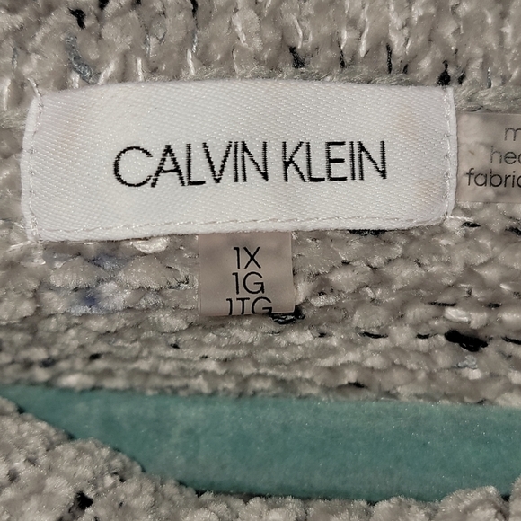 Calvin Klein size 1X gray sweater cowl neck polyester soft and cozy - Picture 3 of 9